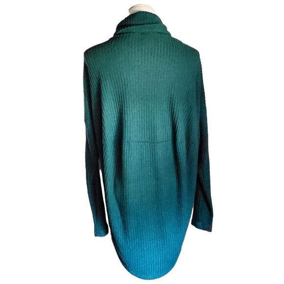 Anthropologie Saturday Sunday Green Rib Knit Sweater Cowl Neck Size XS/S - Picture 4 of 11